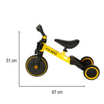 Bicicletă de echilibru Trike Fix Mini 3 în 1, bicicletă multifuncțională, galbenă