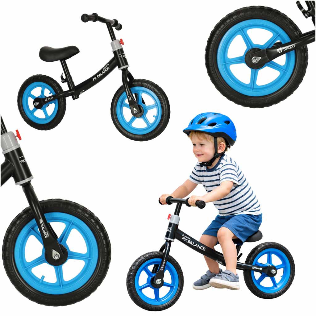 Bicicletă de echilibru Trike Fix Balance, ultra-ușoară, neagră