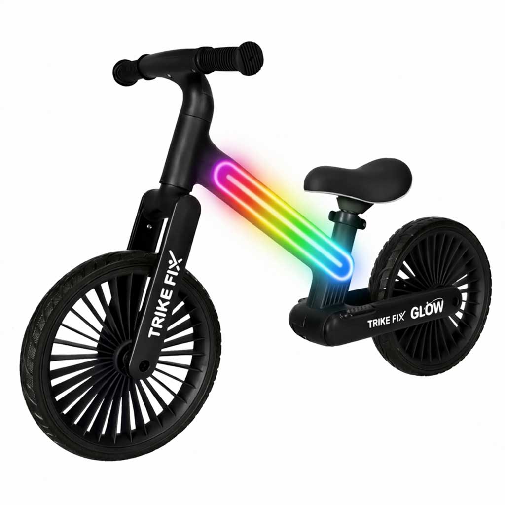 Bicicletă de echilibru Trike Fix Glow LED Neagră