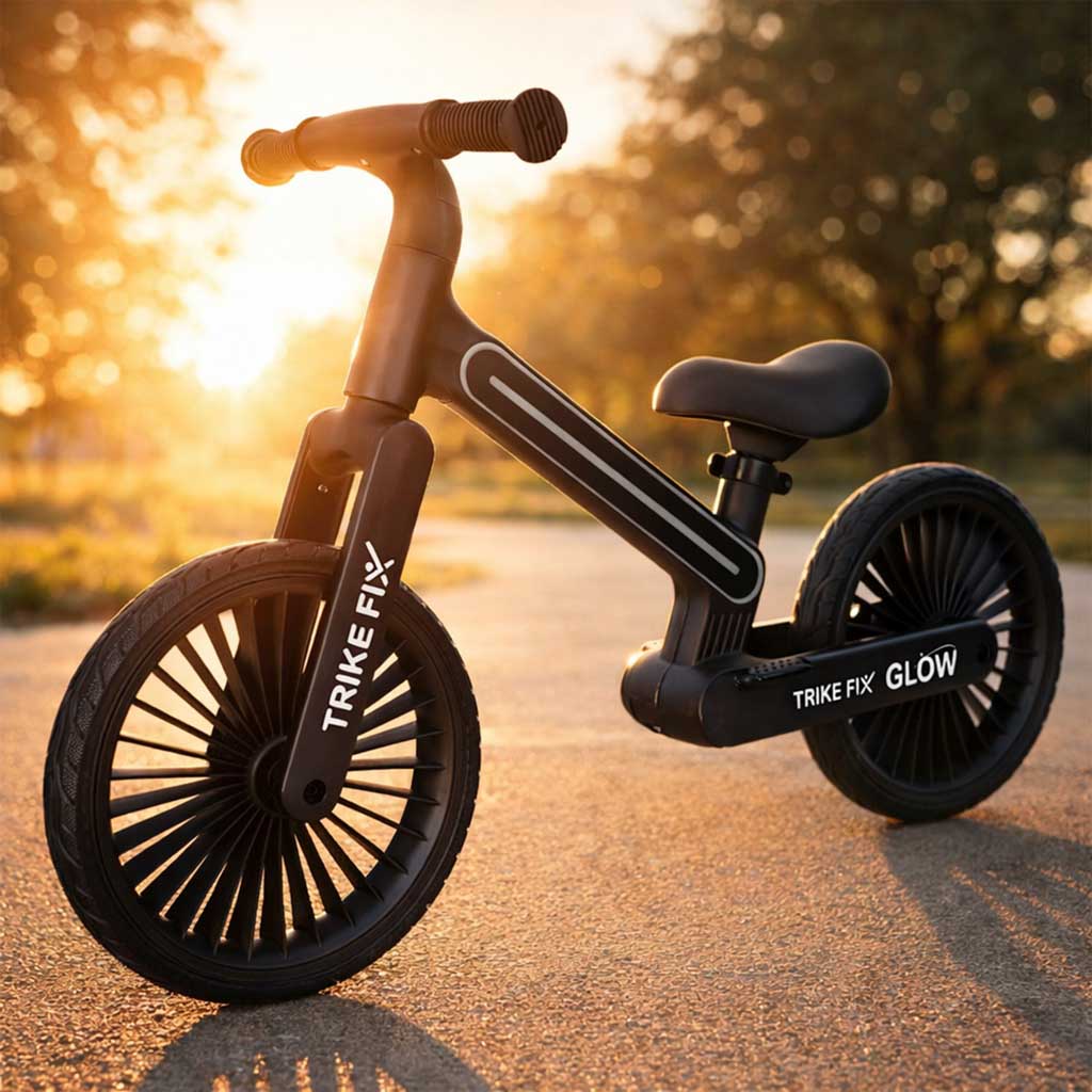 Bicicletă de echilibru Trike Fix Glow LED Neagră