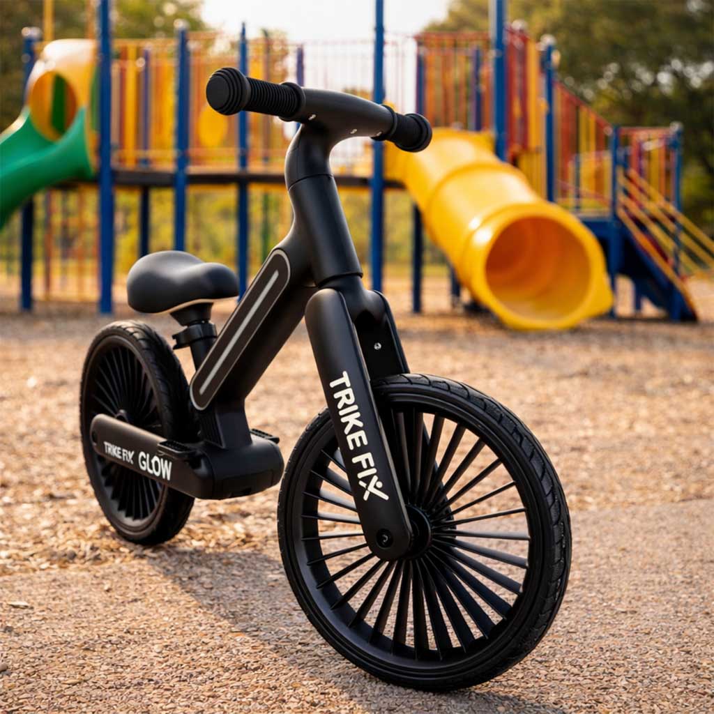 Bicicletă de echilibru Trike Fix Glow LED Neagră