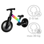 Bicicletă de echilibru Trike Fix Glow LED Neagră