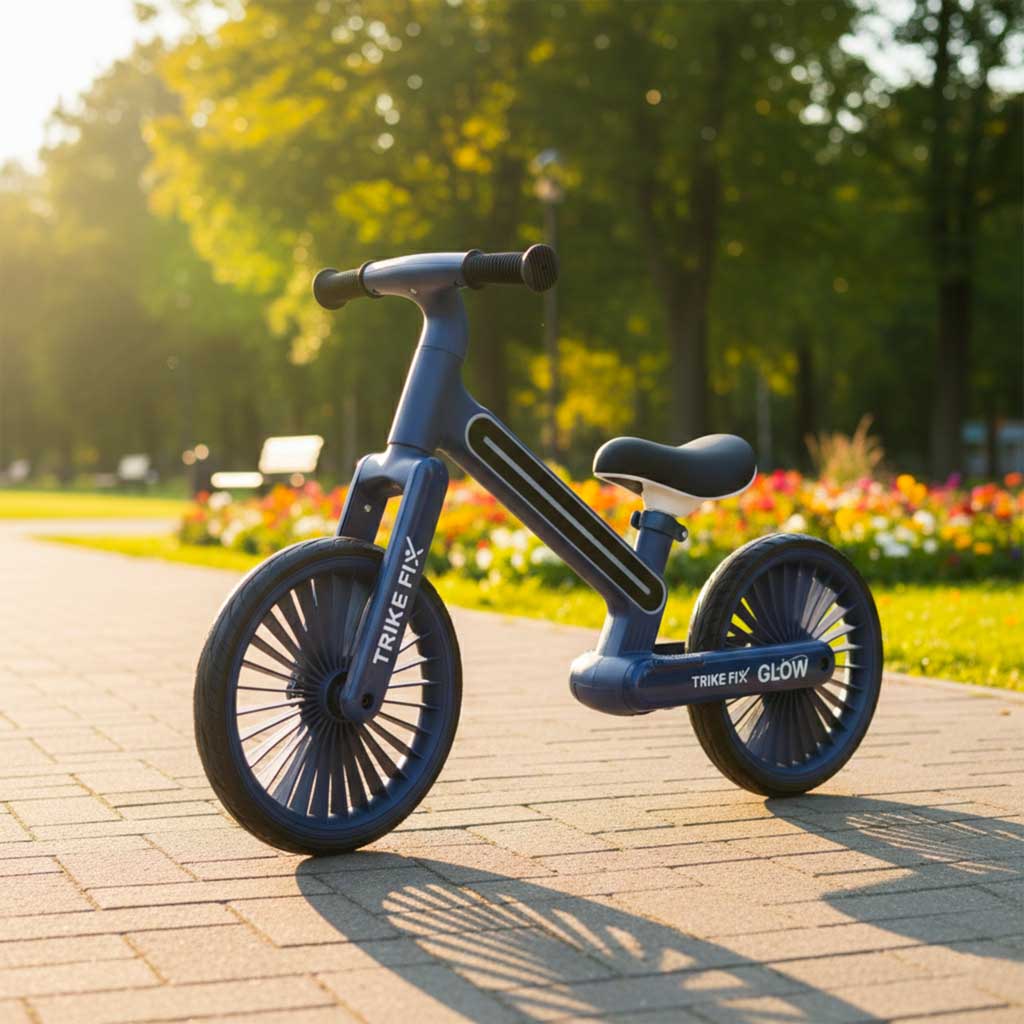 Bicicletă de echilibru Trike Fix Glow LED, albastru marin