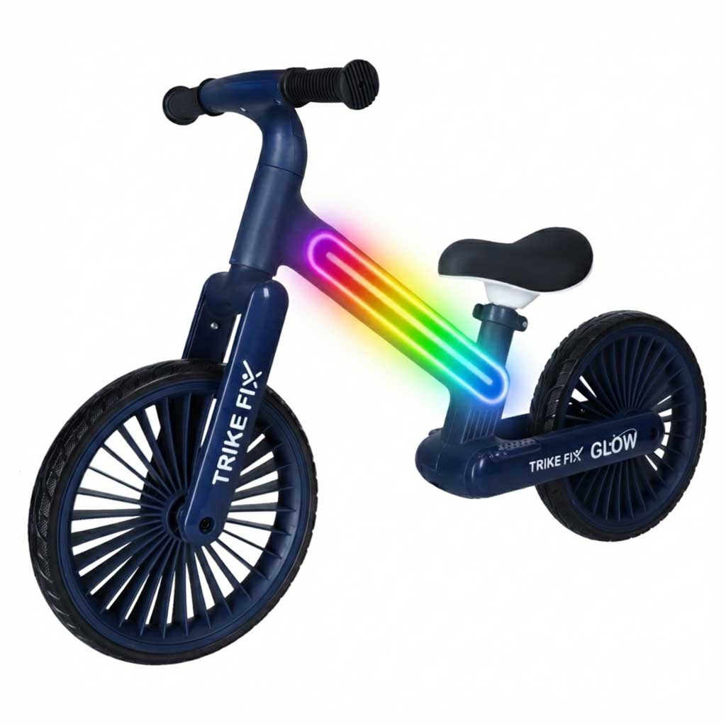 Bicicletă de echilibru Trike Fix Glow LED, albastru marin