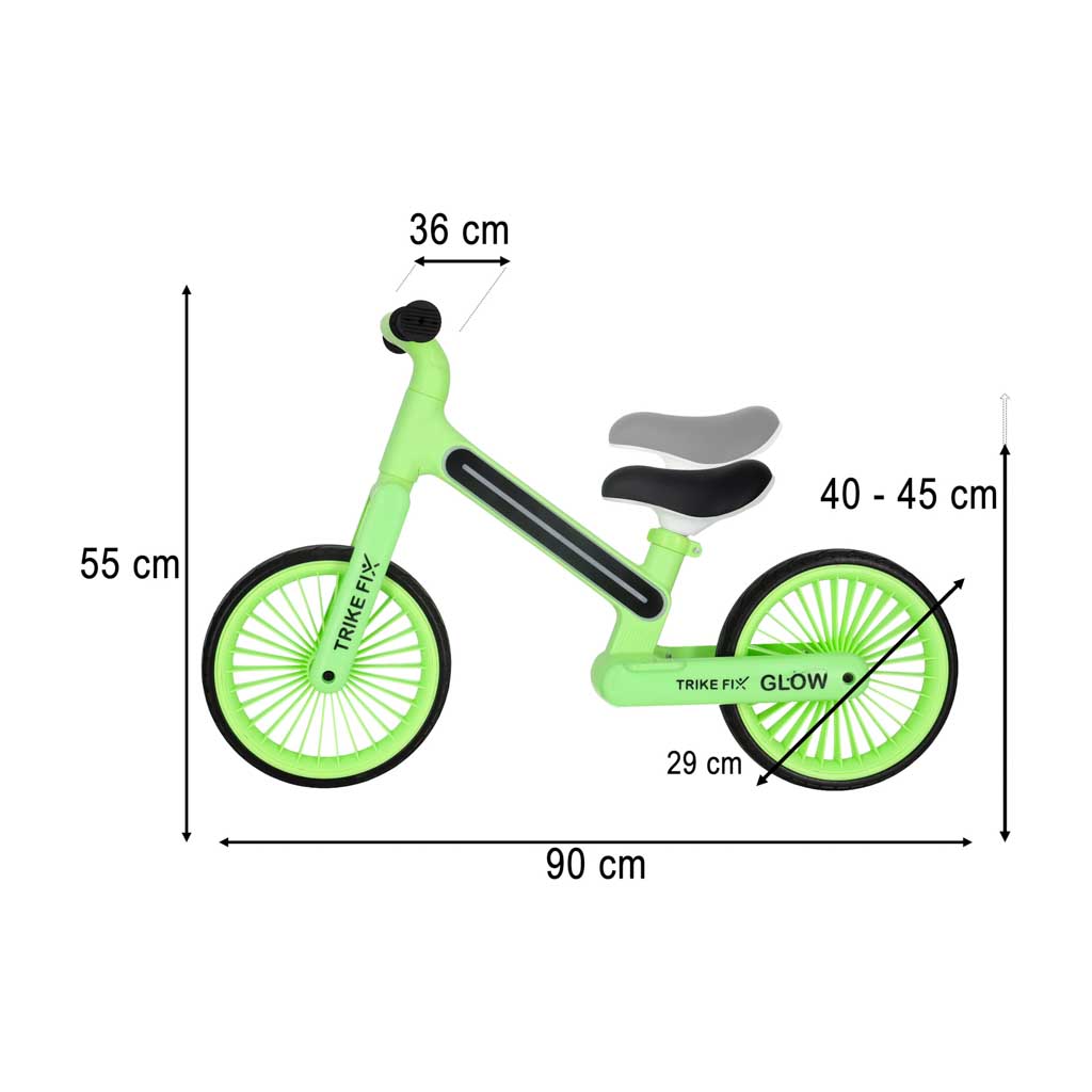 Bicicletă de echilibru Trike Fix Glow LED Verde Neon