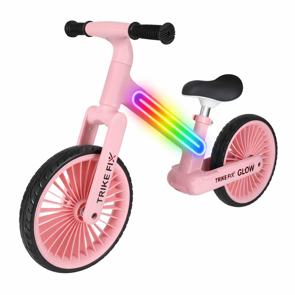 Bicicletă de echilibru Trike Fix Glow LED roz