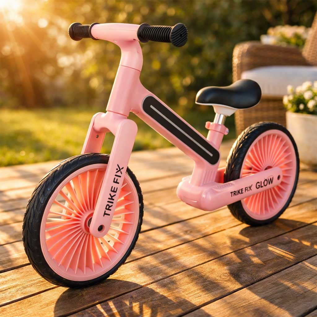 Bicicletă de echilibru Trike Fix Glow LED roz