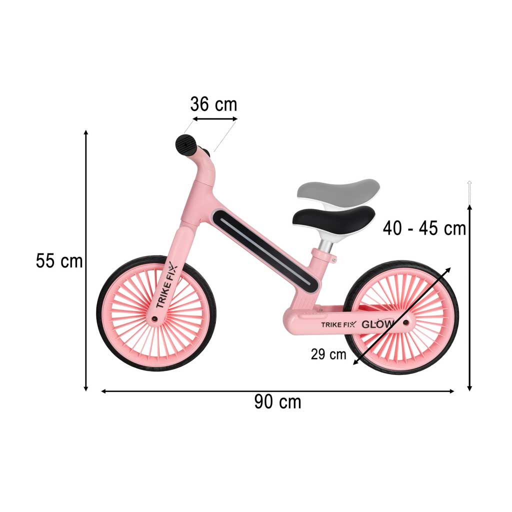 Bicicletă de echilibru Trike Fix Glow LED roz