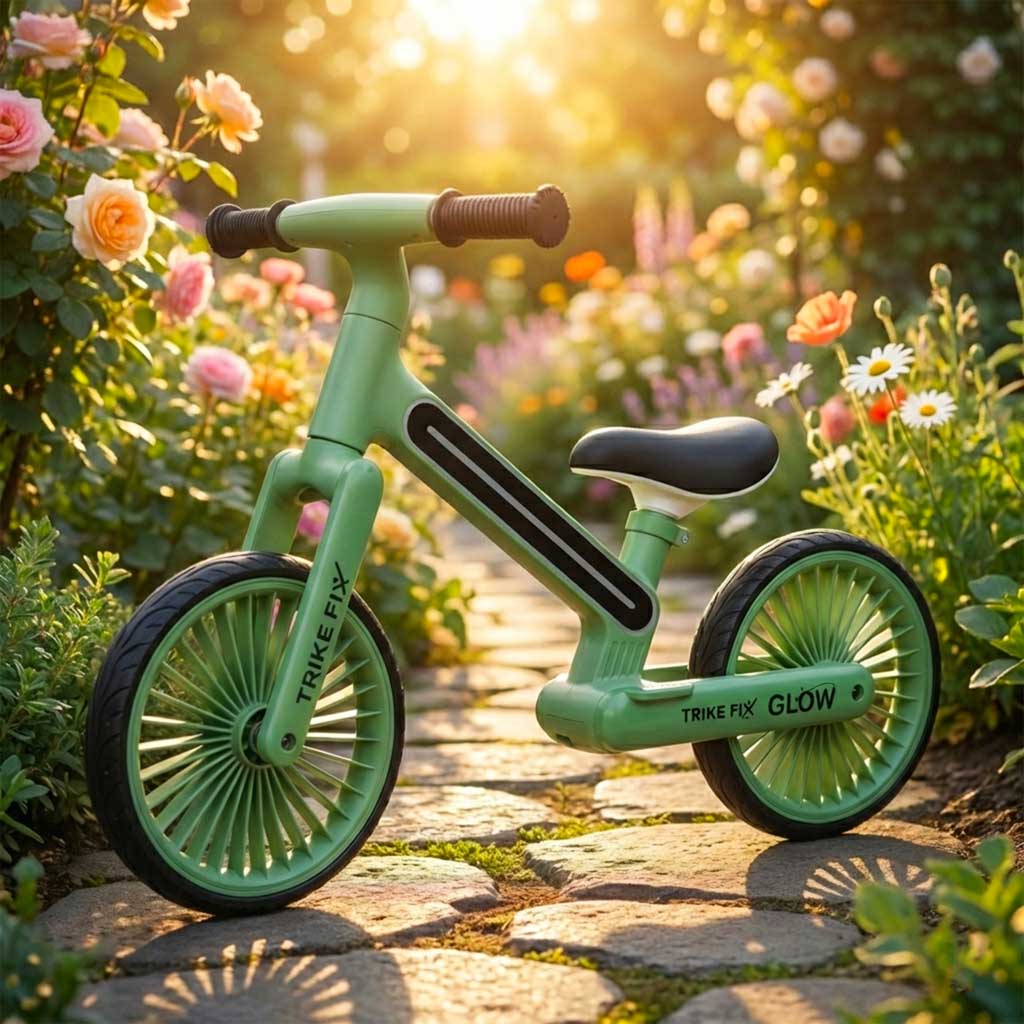 Bicicletă de echilibru Trike Fix Glow LED Verde