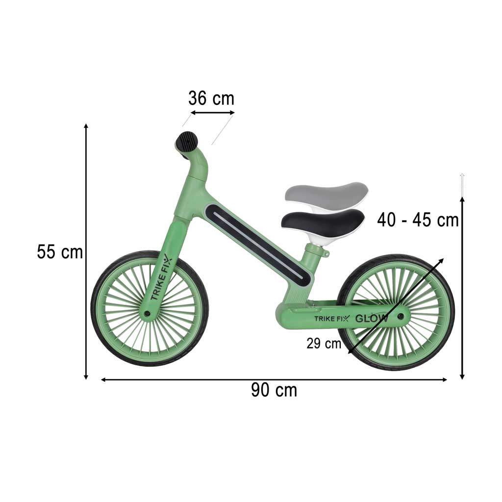 Bicicletă de echilibru Trike Fix Glow LED Verde