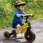Bicicletă de echilibru Trike Fix Mini 3 în 1, bicicletă multifuncțională, galbenă