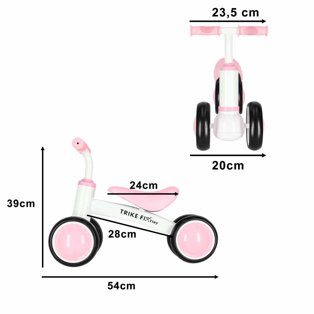 Bicicletă de echilibru Trike Fix Tiny V2 roz