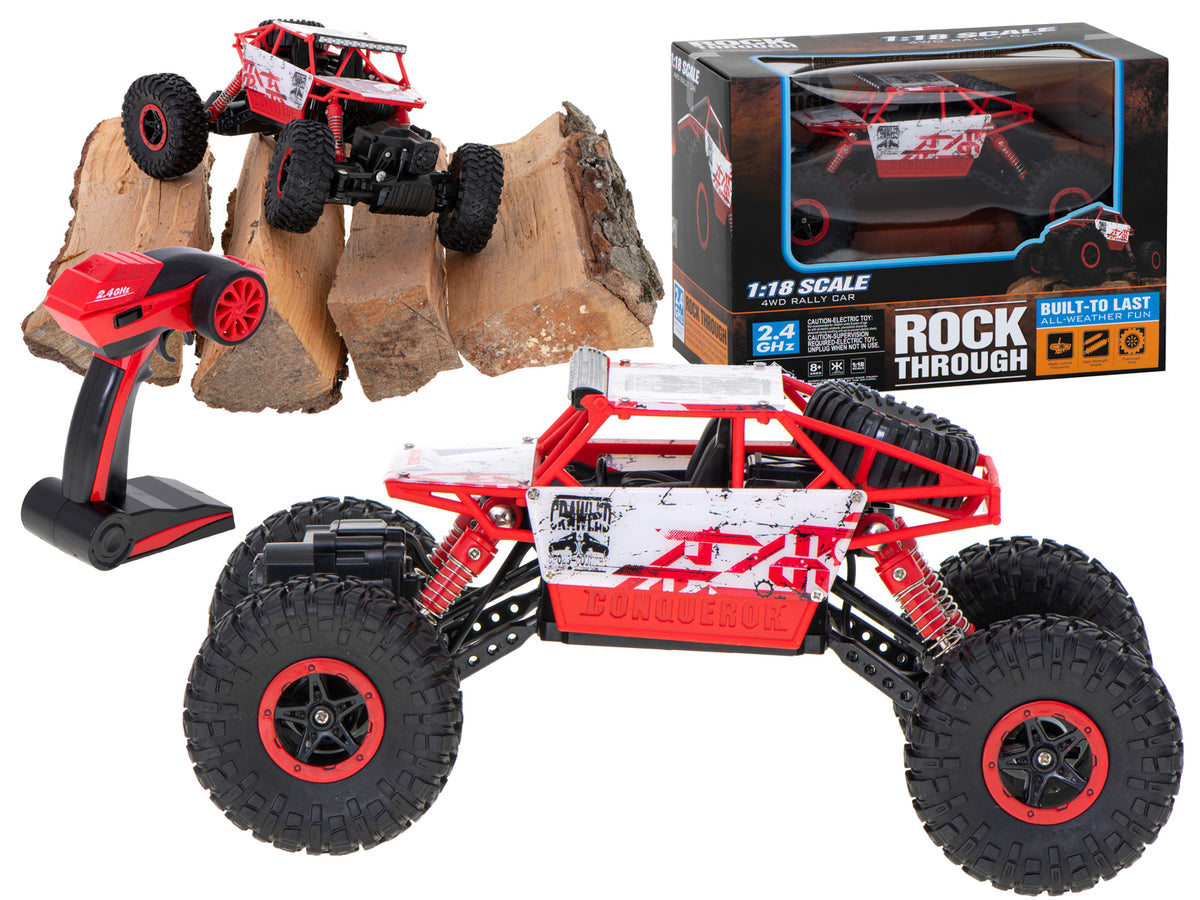 Mașină telecomandă RC Rock Crawler HB 2.4GHz 1:18 roșie