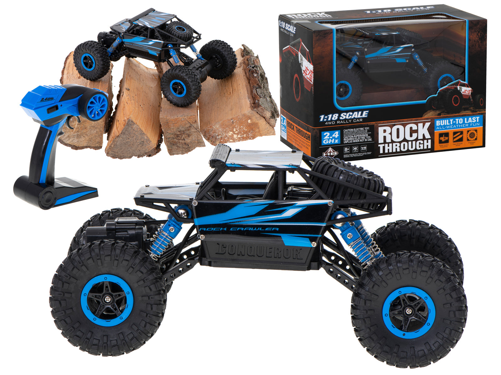 Mașină telecomandă RC Rock Crawler HB 2.4GHz 1:18 albastră