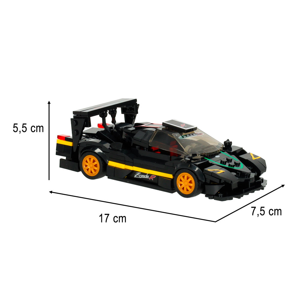 Mașină Rastar 93900-B Pagani Zonda R la scara 1:28, cuburi din 387 de piese.