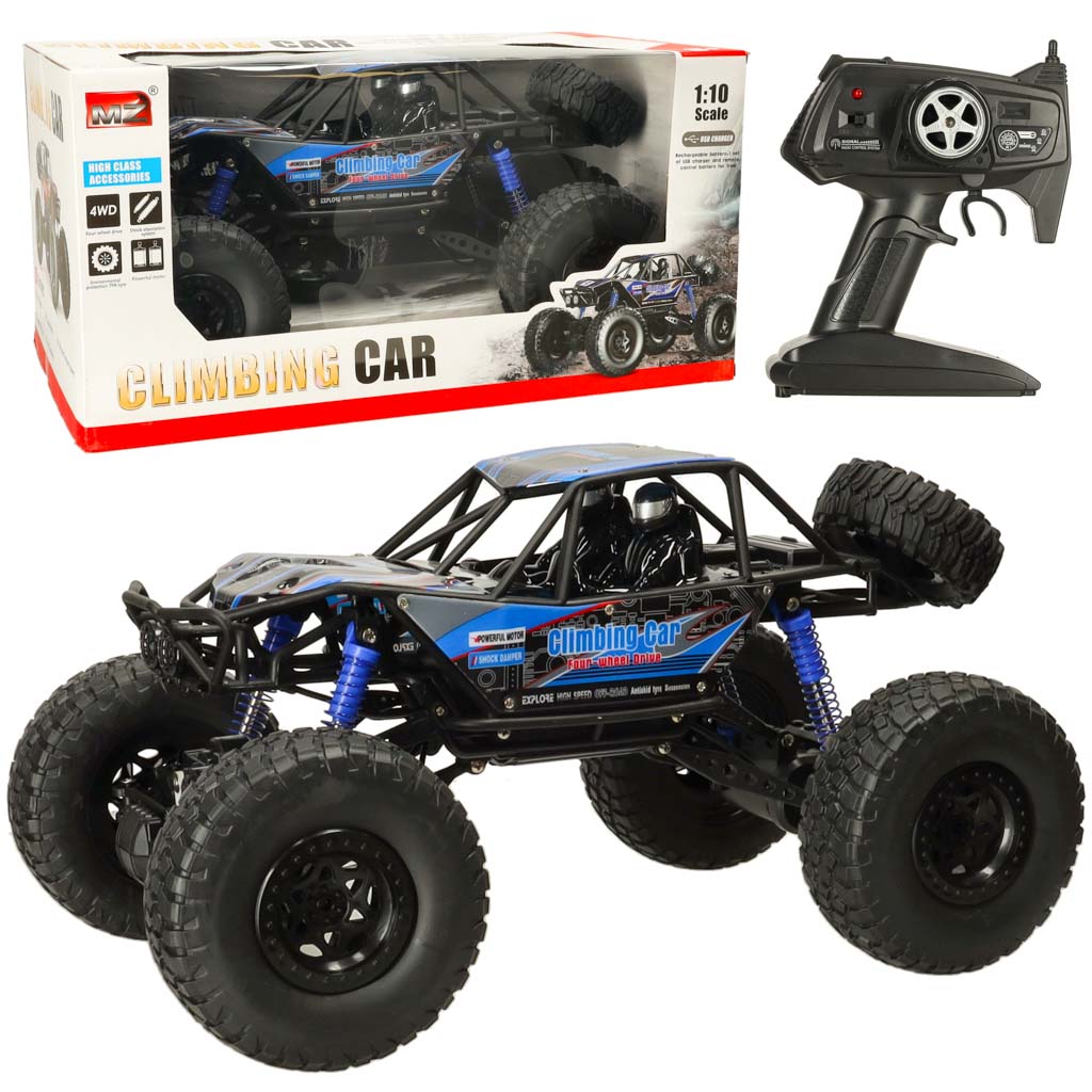 Mașină telecomandă RC Crawler, mașină de cățărat, 1:10 4WD, 48 cm, albastră