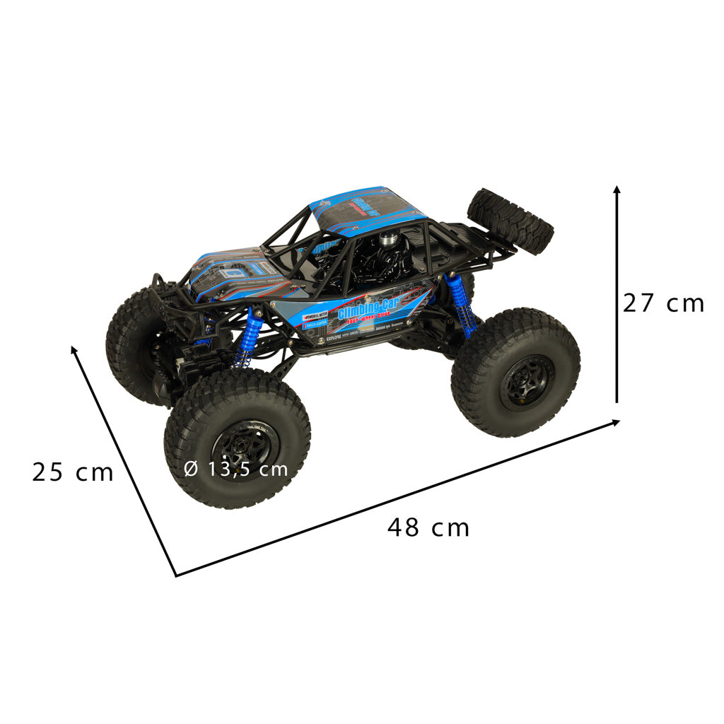 Mașină telecomandă RC Crawler, mașină de cățărat, 1:10 4WD, 48 cm, albastră