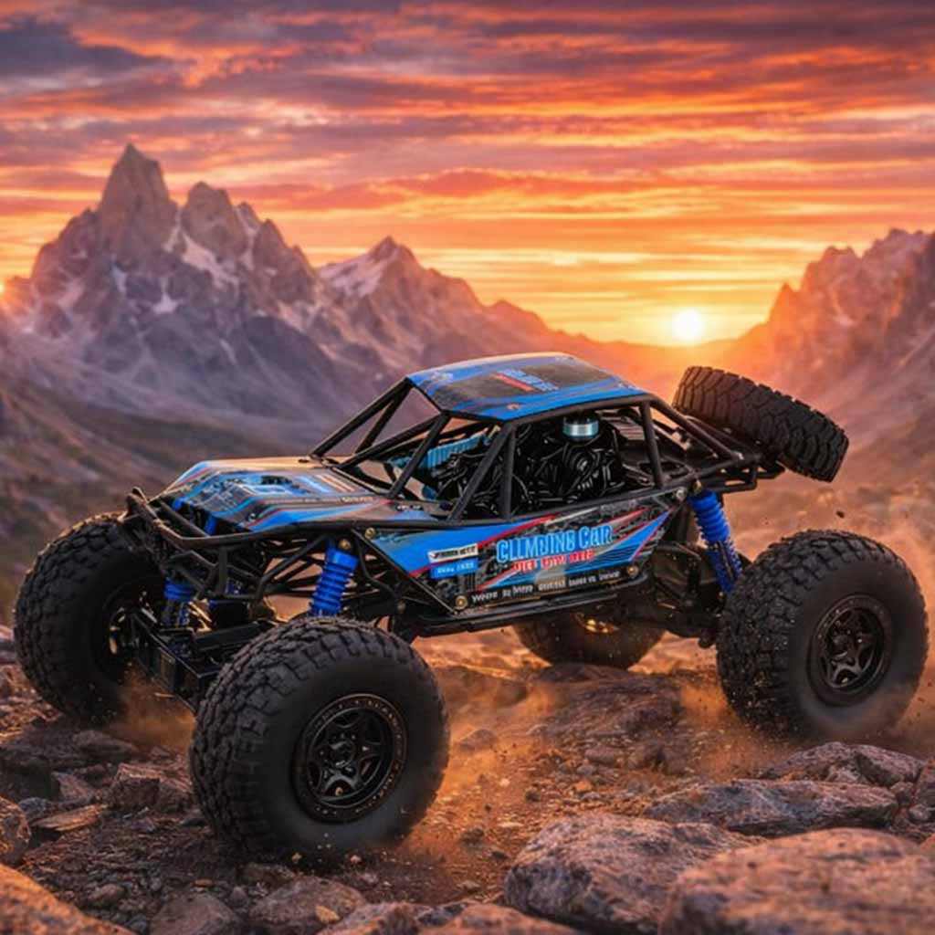 Mașină telecomandă RC Crawler, mașină de cățărat, 1:10 4WD, 48 cm, albastră
