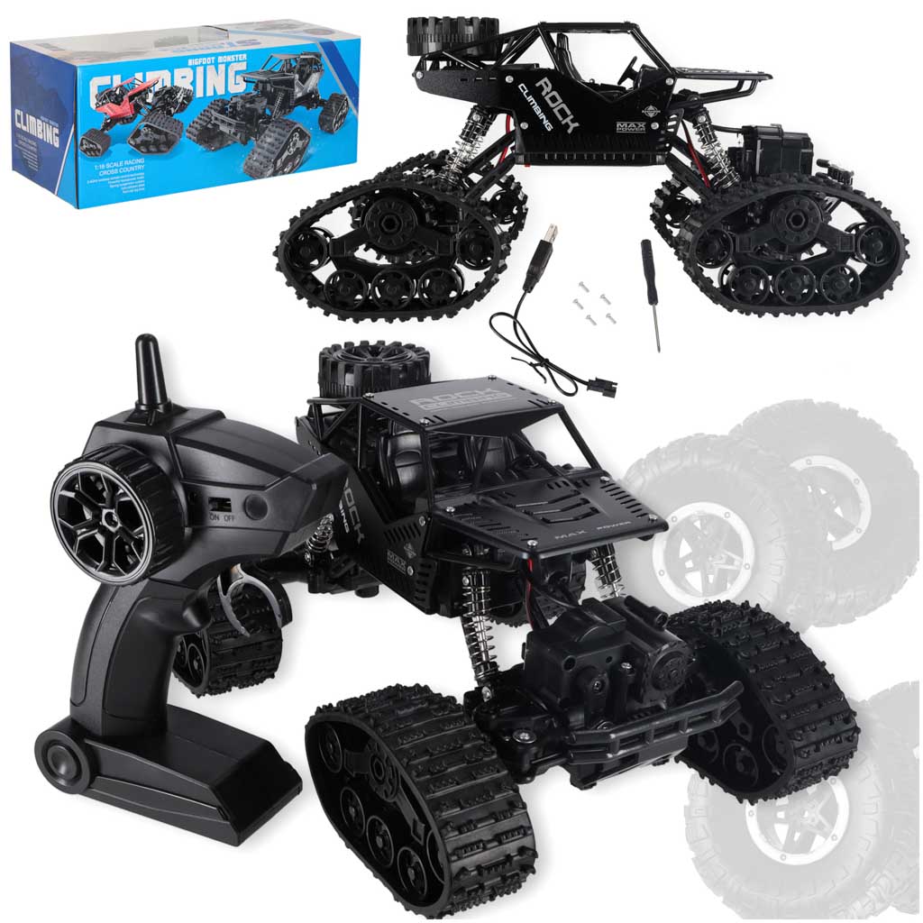 Mașină telecomandă RC Rock Crawler 4 x 4 LHC012 2 în 1 neagră