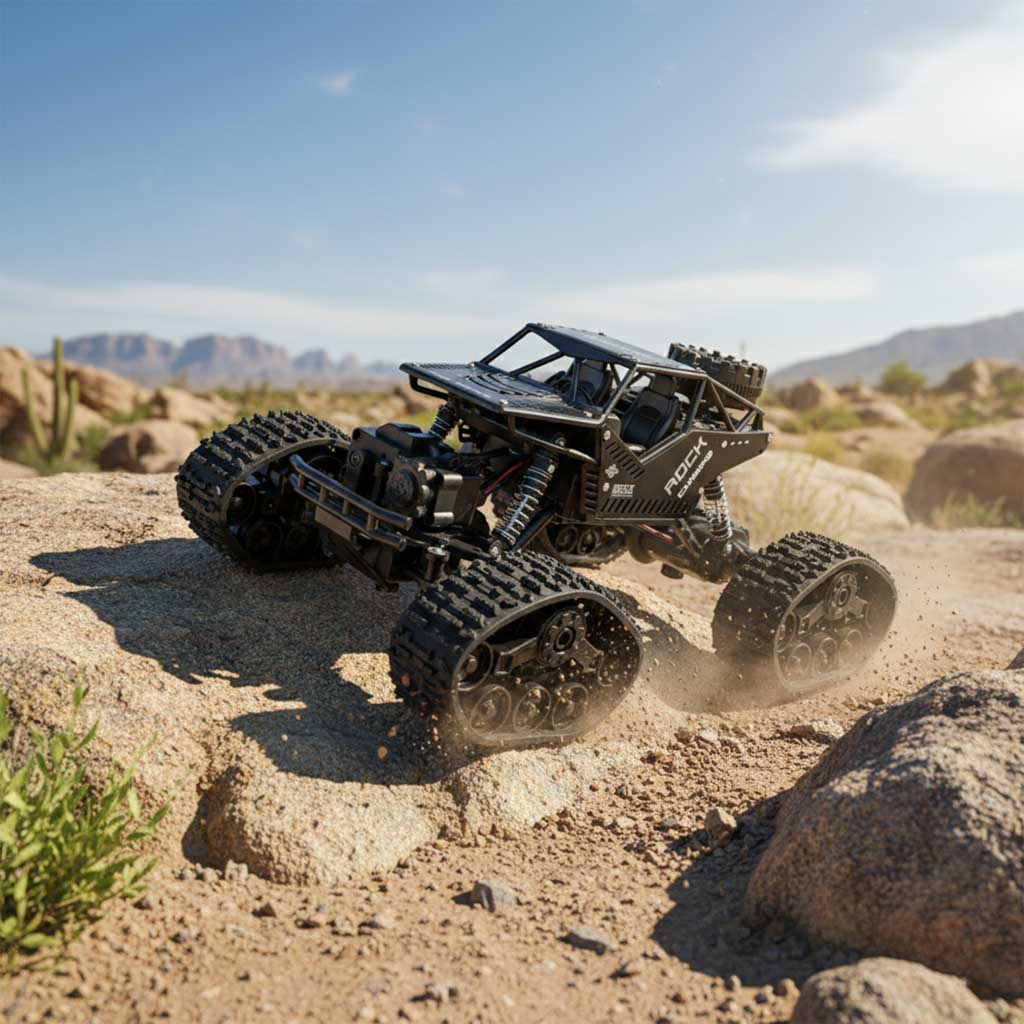 Mașină telecomandă RC Rock Crawler 4 x 4 LHC012 2 în 1 neagră