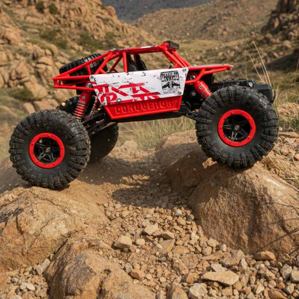 Mașină telecomandă RC Rock Crawler HB 2.4GHz 1:18 roșie