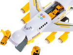 Avion transportor + 6 mașini vehicule de construcții lateral/față