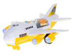 Avion transportor + 6 mașini vehicule de construcții lateral/față