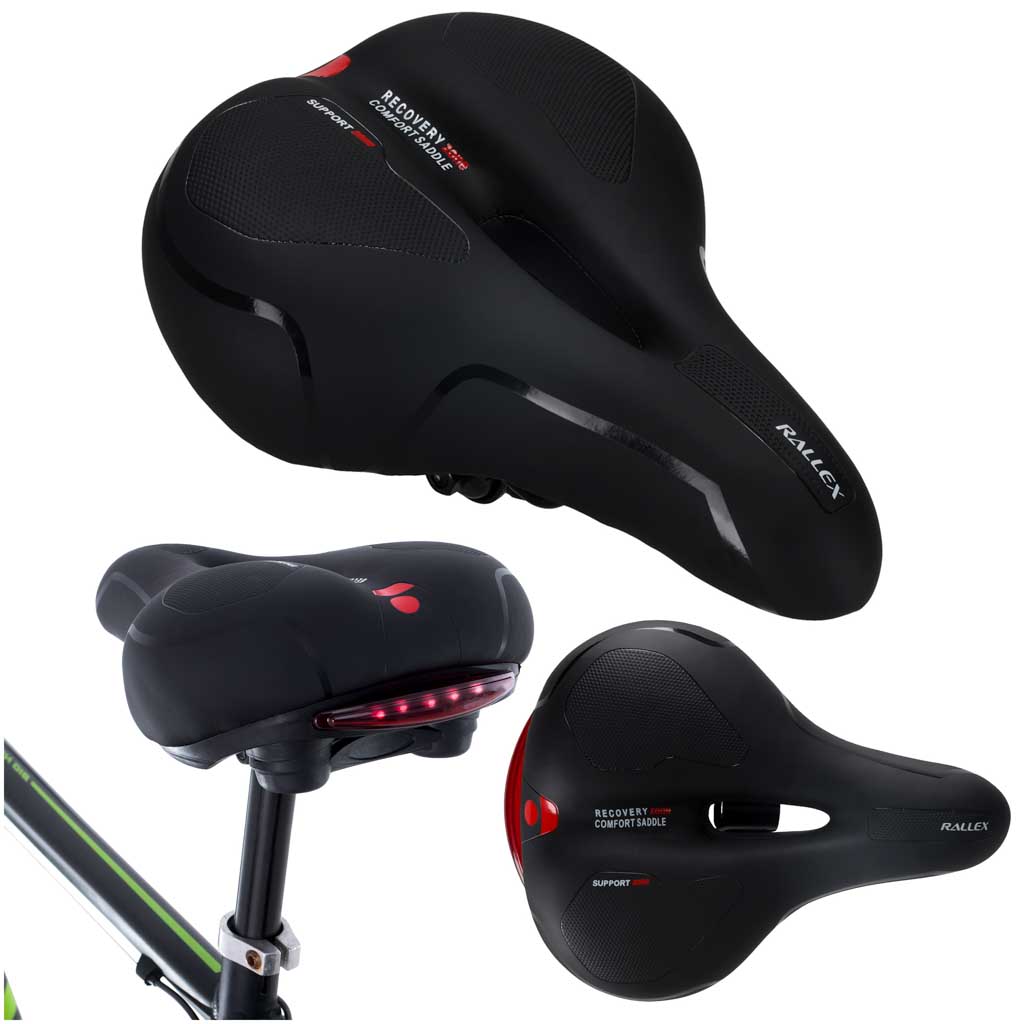 Șa sport pentru bicicletă RALLEX, confortabilă, spumă flexibilă, lumină LED