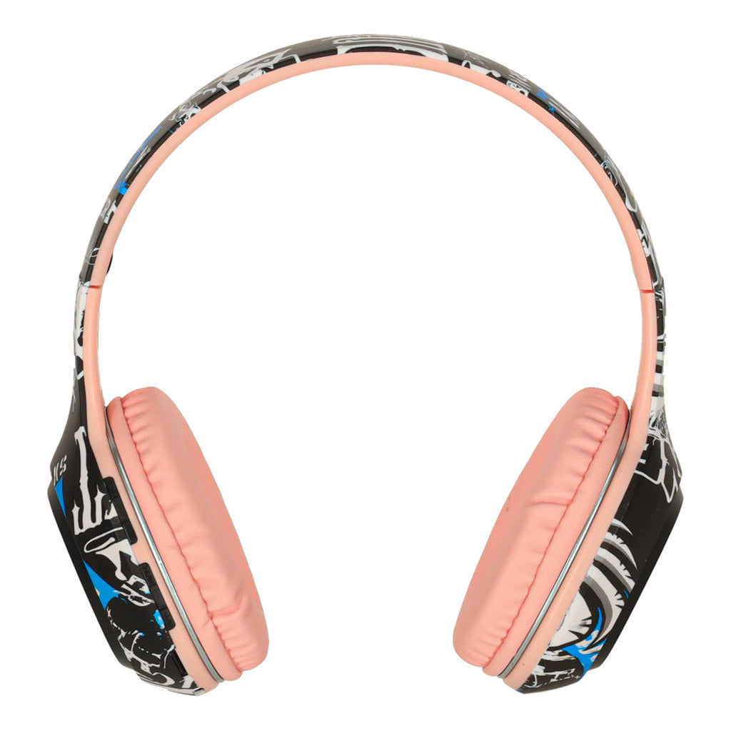 Căști wireless Bluetooth RGB Gaming Sport 200mAh On-Ear roz