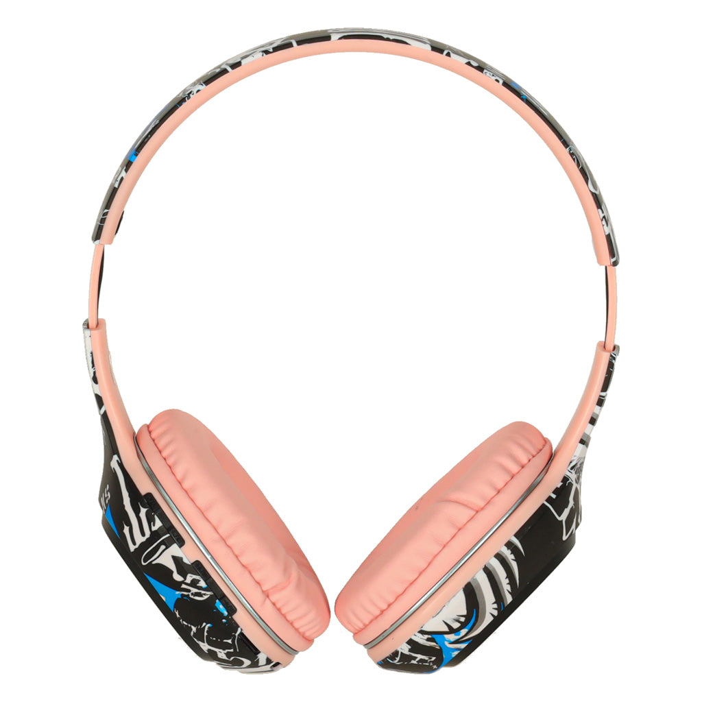 Căști wireless Bluetooth RGB Gaming Sport 200mAh On-Ear roz