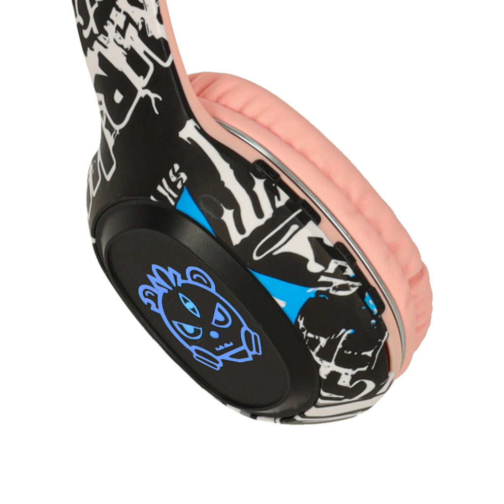Căști wireless Bluetooth RGB Gaming Sport 200mAh On-Ear roz