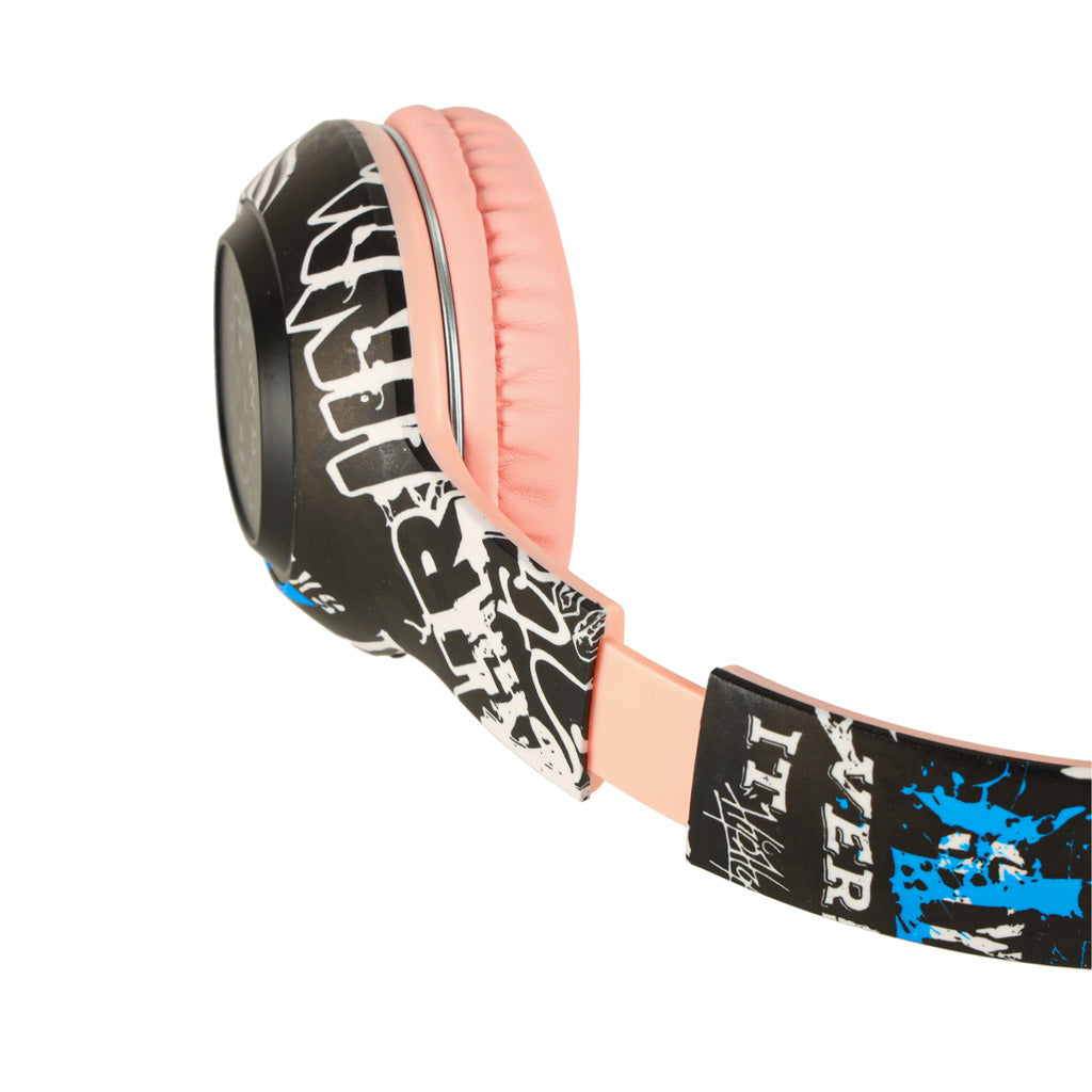 Căști wireless Bluetooth RGB Gaming Sport 200mAh On-Ear roz