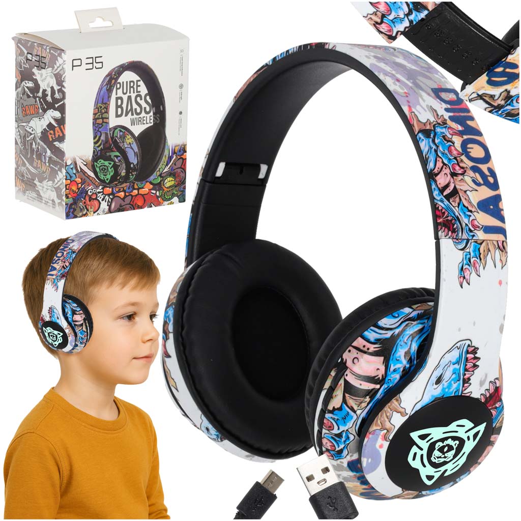 Căști wireless Bluetooth RGB pentru gaming, sport, over-ear, 150mAh