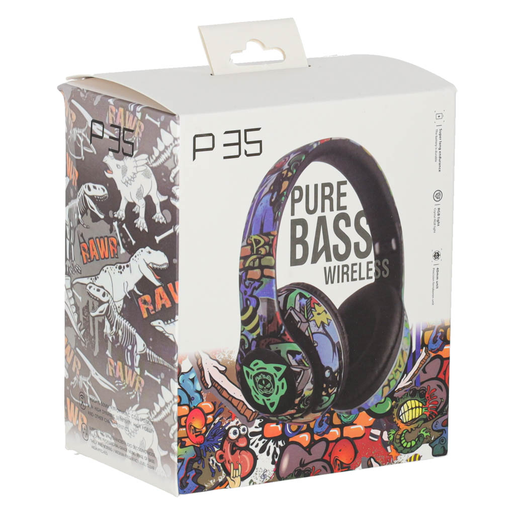Căști wireless Bluetooth RGB pentru gaming, sport, over-ear, 150mAh