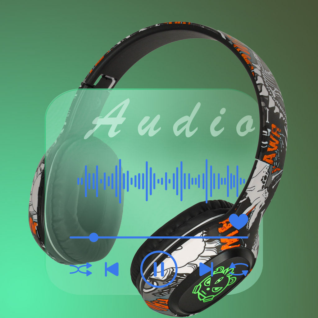 Căști wireless Bluetooth RGB Gaming Sport Over-Ear 200mAh Negre