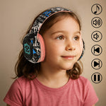 Căști wireless Bluetooth RGB Gaming Sport 200mAh On-Ear roz