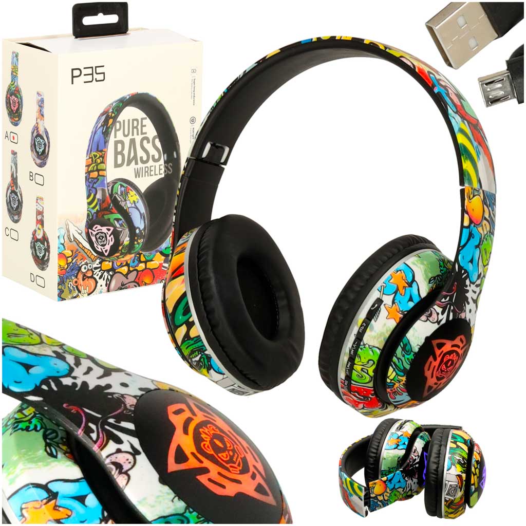 Căști wireless Bluetooth RGB Gaming Sport 200mAh Over-Ear