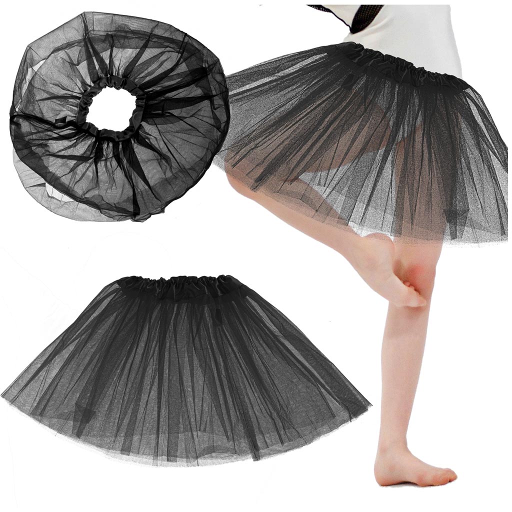 Costum de carnaval cu fustă tutu din tul, deghizare neagră
