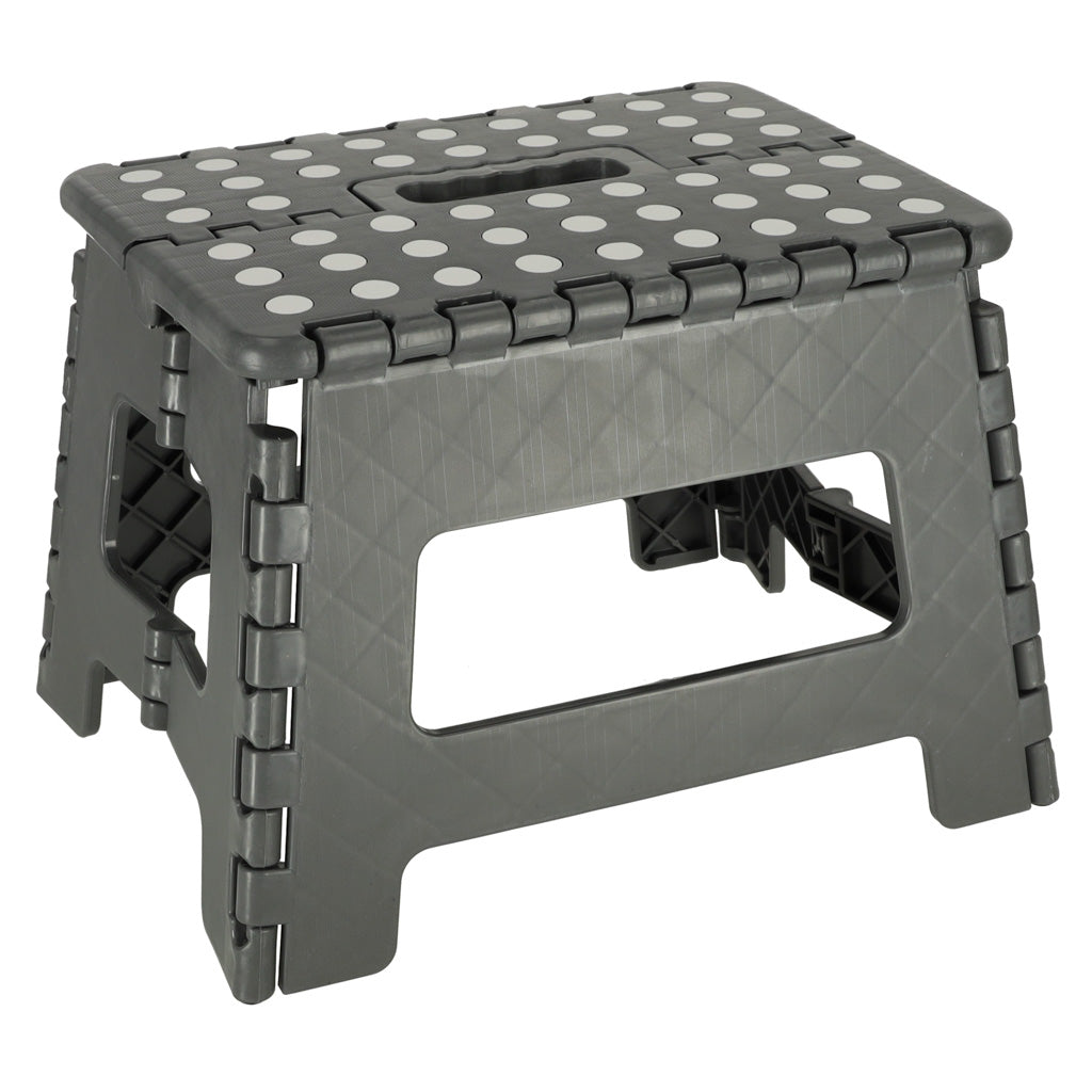 Scaun pliabil antiderapant 22 cm gri închis