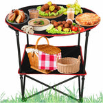 Masă de camping portabilă, pliabilă, cu husă, 72 cm x 72 cm