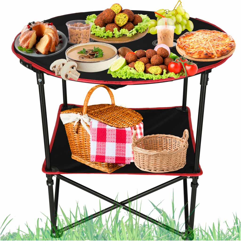 Masă de camping portabilă, pliabilă, cu husă, 72 cm x 72 cm