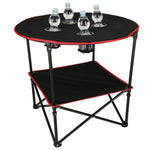 Masă de camping portabilă, pliabilă, cu husă, 72 cm x 72 cm
