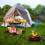 Masă de camping portabilă, pliabilă, cu husă, 72 cm x 72 cm