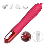 Vibrator din silicon încălzit cu USB Fox seria B cu limbă mobilă
