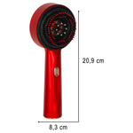 Perie de masaj pentru scalp, aplicator de ulei USB, roșu