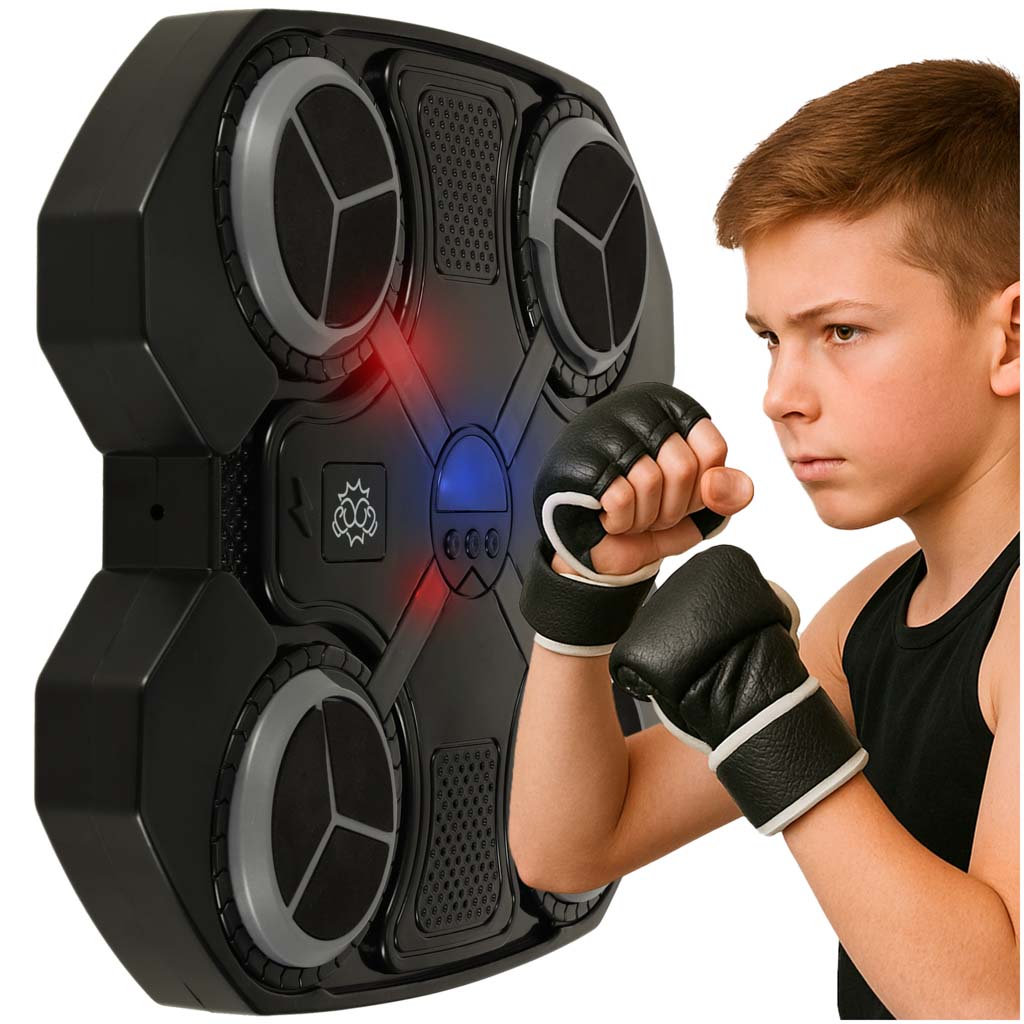 Saltea de antrenament de box montată pe perete, muzică, Bluetooth, LED, USB