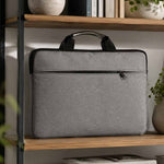 Geantă de umăr pentru laptop de 15,6 inch, servietă business pentru femei, bărbați, gri