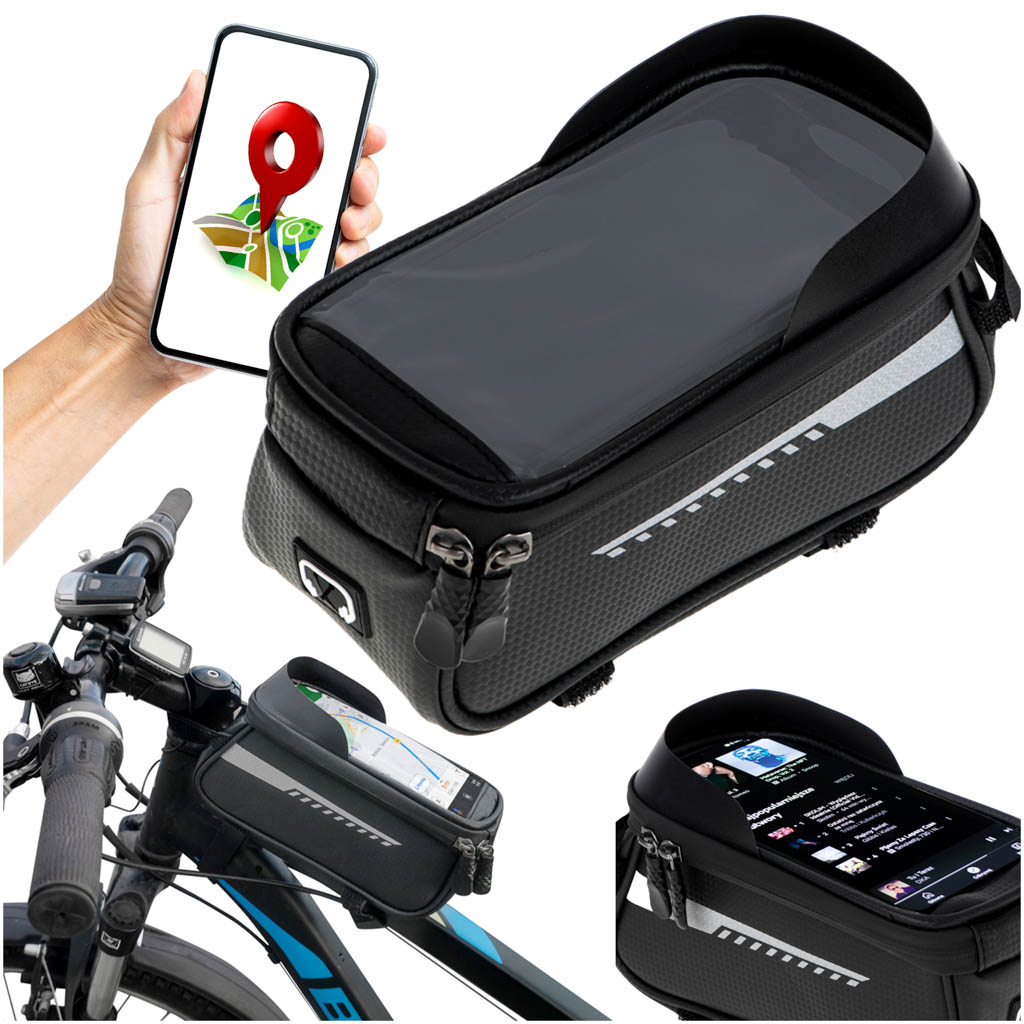 Geantă de bicicletă, coș impermeabil, suport pentru telefon