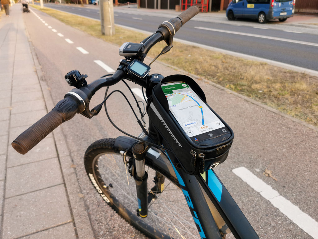 Geantă de bicicletă, coș impermeabil, suport pentru telefon