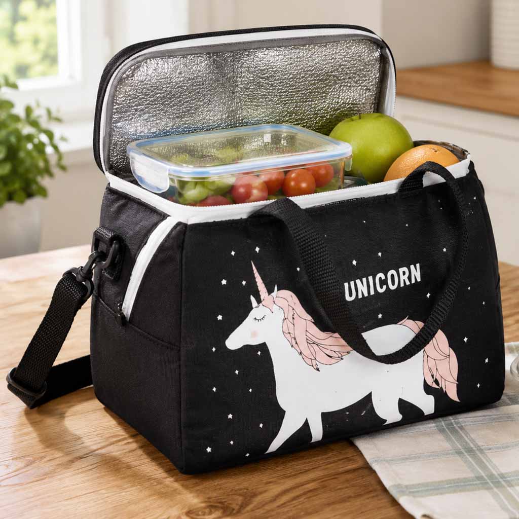 Geantă termică de prânz pentru micul dejun, izolată, unicorn